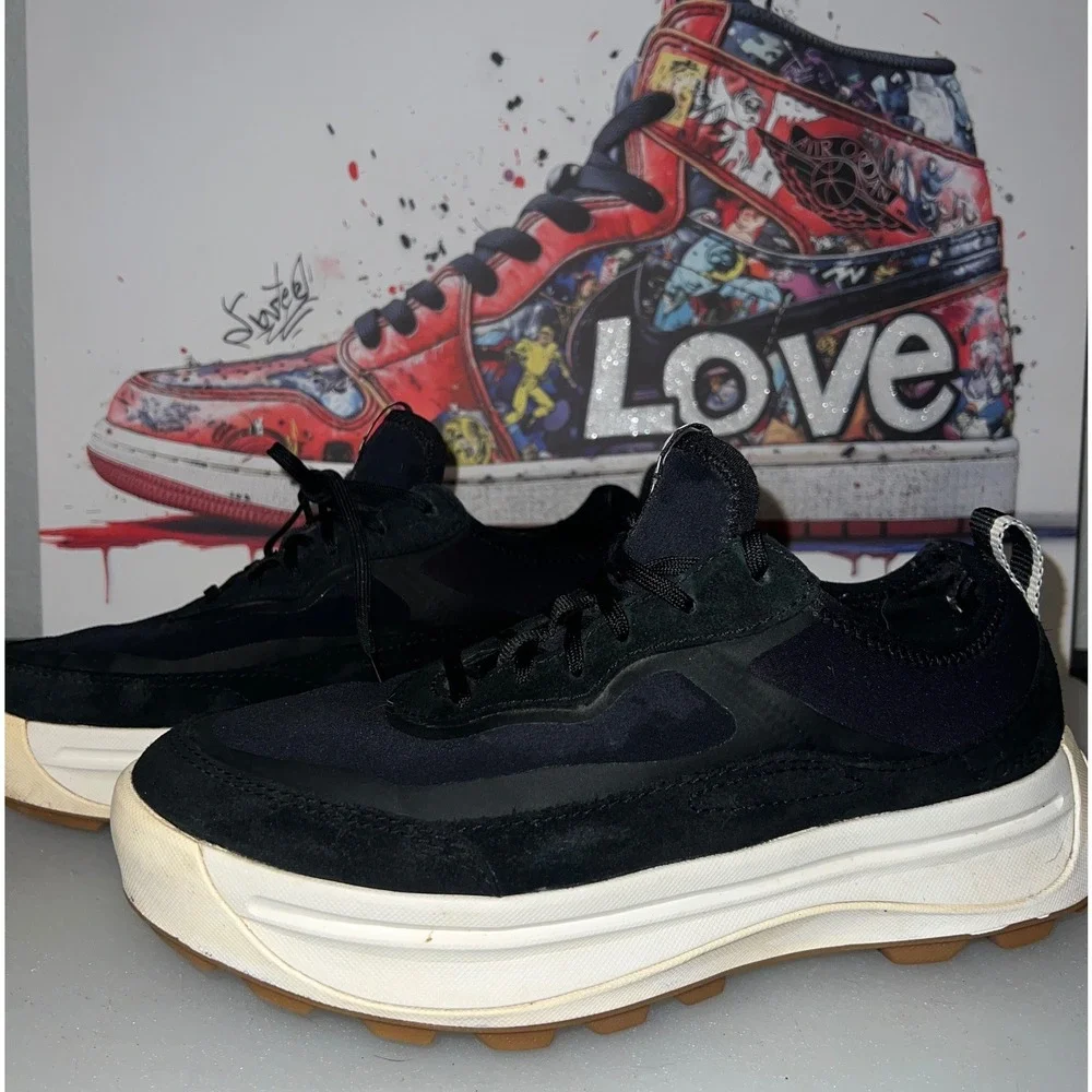 Sorel Kinetic Breakthru Tech Lace Womens 8.5 Black Good Platform Sneaker NL4855
